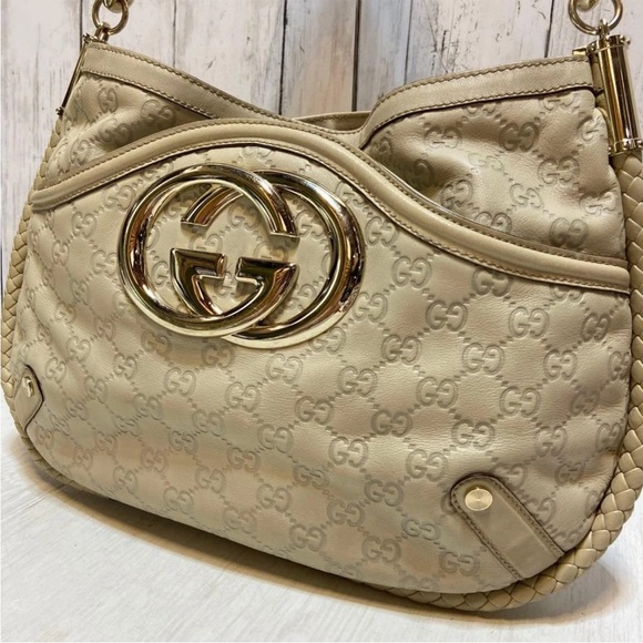 Gucci Gold-Tone Beige Shoulder Bag - Picture 2 of 16